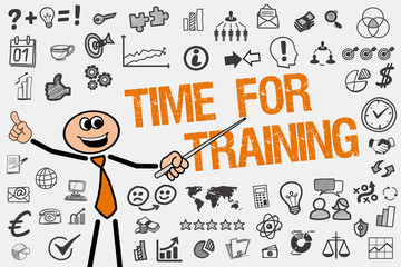 Time for Training / Mann mit Symbole