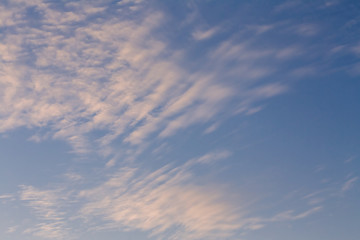 Blue sky with clouds in winter