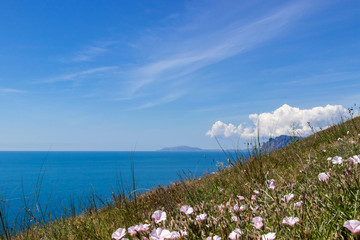 Beautiful multicolored relax seascape of South Crimea