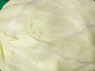 Macro close up photo of white natural cabbage, abstract texture background image