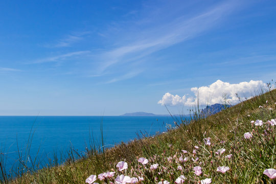 Beautiful multicolored relax seascape of South Crimea © azamotkin