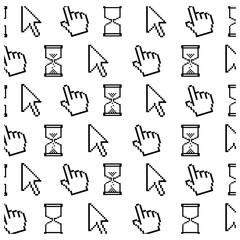 monochrome background with computer cursors vector illustration