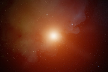 Fototapeta premium Big bright star in the space. Abstract background.