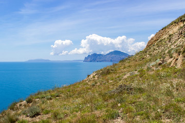 Fototapeta na wymiar Beautiful multicolored relax seascape of South Crimea