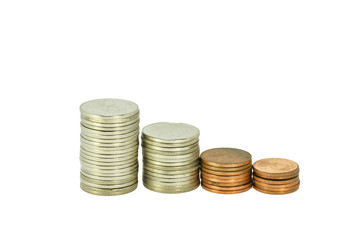 coins on white background
