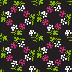 Fototapeta na wymiar Seamless pattern with raspberry. Minimalism and scandinavian style