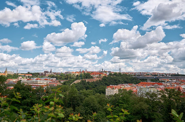 Czech Republic. Prague. The view from the height on the houses in Prague.