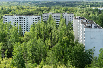 A dead city Pripyat and Chernobyl nuclear reactor