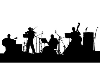 Concert of jazz music on white background