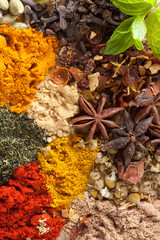 Spices and herbs background