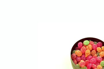 Small candies in the box, fruit drops