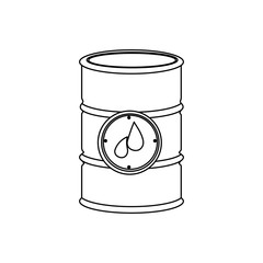 monochrome contour with petroleum barrel vector illustration