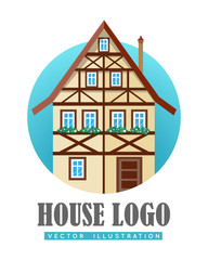 House Logo Flat Design Vector Illustration