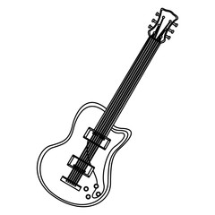 Obraz premium monochrome contour with electric guitar vector illustration