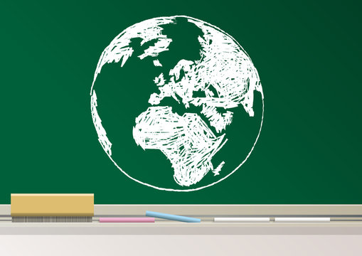 éducation - Terre - Tableau - dessin - globe - esquisse