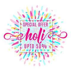 Vector illustration of holi festival of colors banner sale