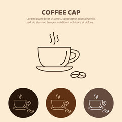 Coffee cup and Tea cup liner icon.