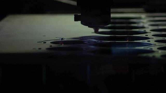 Steel carving on factory