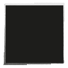 Abstract halftone frame, border. Vector grunge dots background