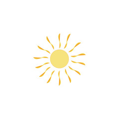 The sun sign on white background