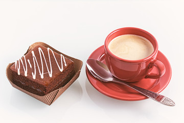 Cake and cup of coffee