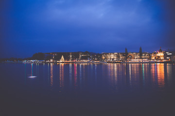 bridge of luzern in switzerland nightscape
