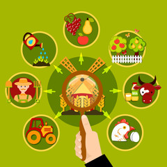 Fototapeta premium Agriculture Magnifying Lens Concept