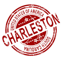 Charleston South Carolina stamp with white background