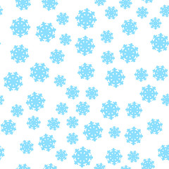 Seamless Pattern Snowflakes Endless Background.