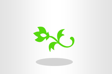 Illustration of ornate green flower