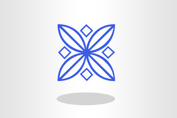 Illustration of blue floral ornament