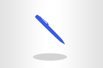 Illustration of blue pen against plain background