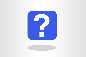 Illustration of blue question mark against plain background