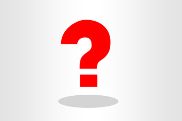 Illustration of red question mark against plain background