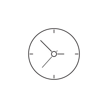 Clock thin line icon, time outline vector logo illustration, linear pictogram isolated on white