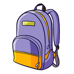 Cool purple orange back pack for holiday journey - vector.