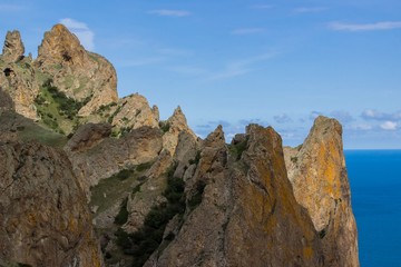 Ancient Karadag volcano landscape, South Crimea