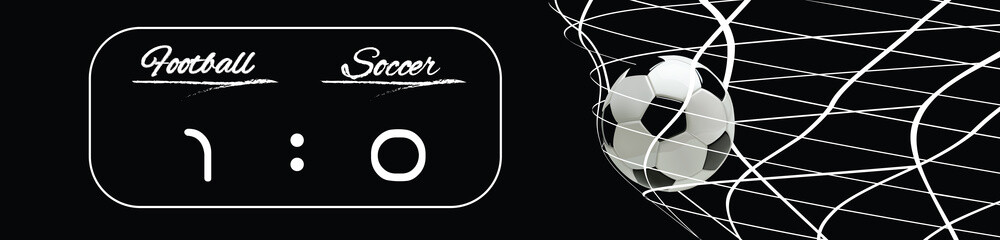 Soccer or Football Black Banner Scoreboard