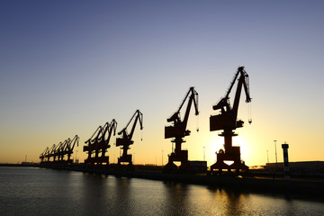 Fototapeta na wymiar Gantry crane in the port