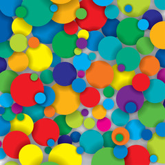vector pattern of colorful circles with shadows