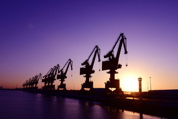 Obraz premium Gantry crane in the port
