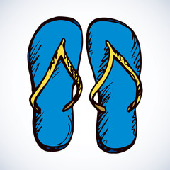 Slippers. Vector drawing