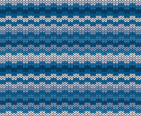 vector winter blue knitted pattern