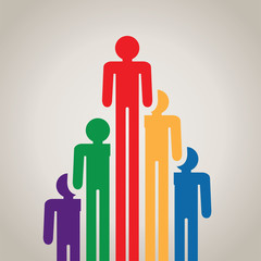 vector abstract  colorful symbols people