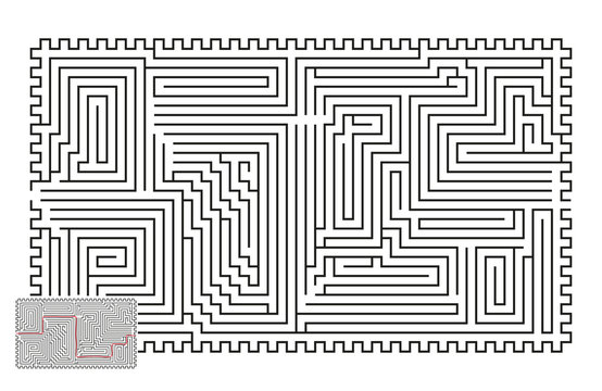 Large Vector Horizontal Maze with Answer 35