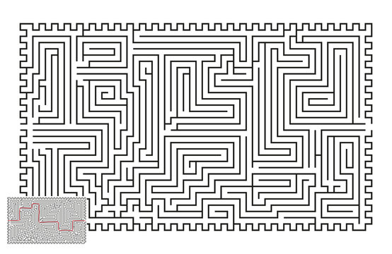 Large Vector Horizontal Maze with Answer 36