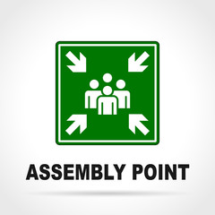 assembly point green sign