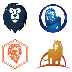 Lion King of Jungle Logo Symbol Template 