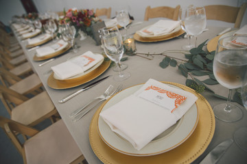 Menu at Wedding Reception