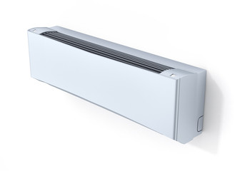 Air conditioner on white wall 3d
